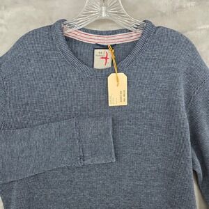 Relwen Bi-Waffle Crew Men Medium Blue Long Sleeve Thermal Shirt NEW